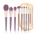 Purple Natural Fiber Makeup Brushes Set with Case, Vegan Makeup Brush Set Professional by , Colorful Cosmetic Brushes Makeup Set, Make up Brush Set Professional, Purple Makeup Brush Set Vegan.